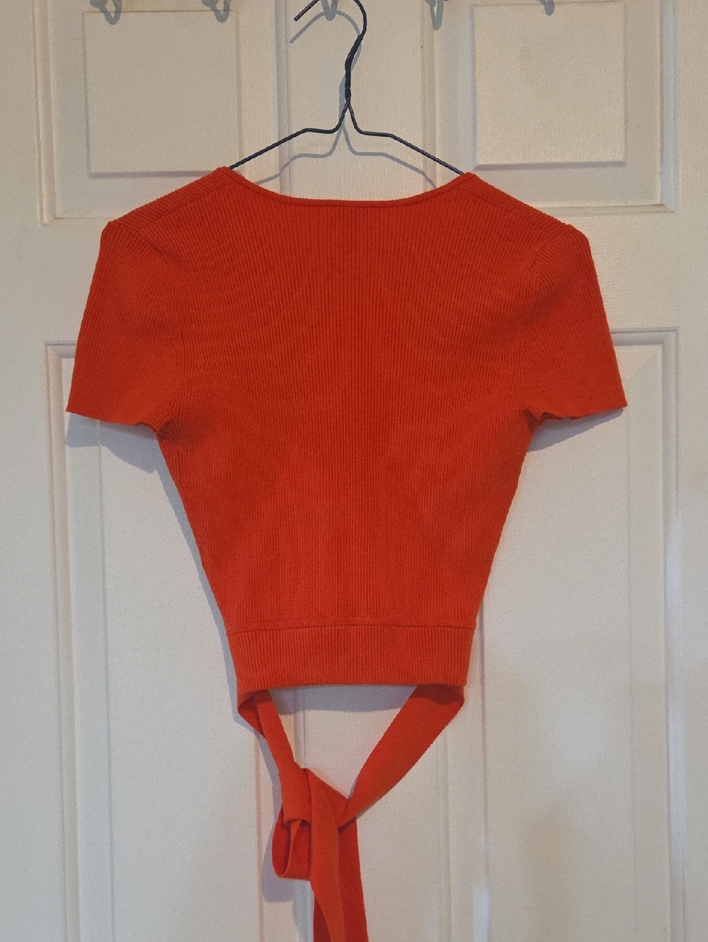 Aritzia Little Moon Prunella Cropped Ribbed Wrap Top - Picture 8 of 8